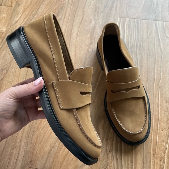 rag & bone Shoes - RAG & BONE Slayton Penny Loafers In Cigar Nubuck Leather